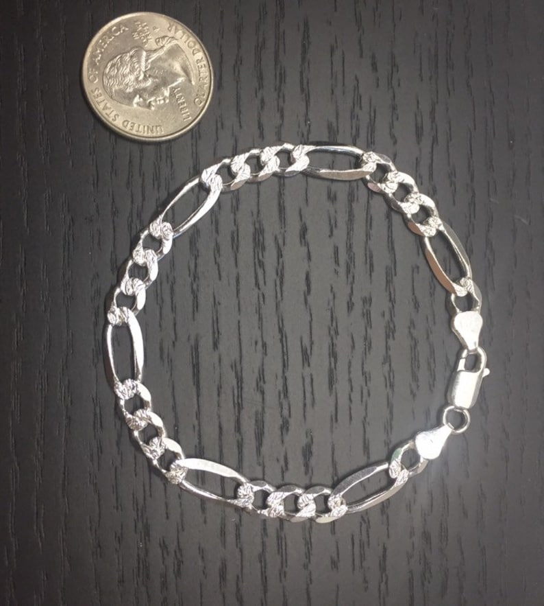Men's sterling silver figaro bracelet Clearance