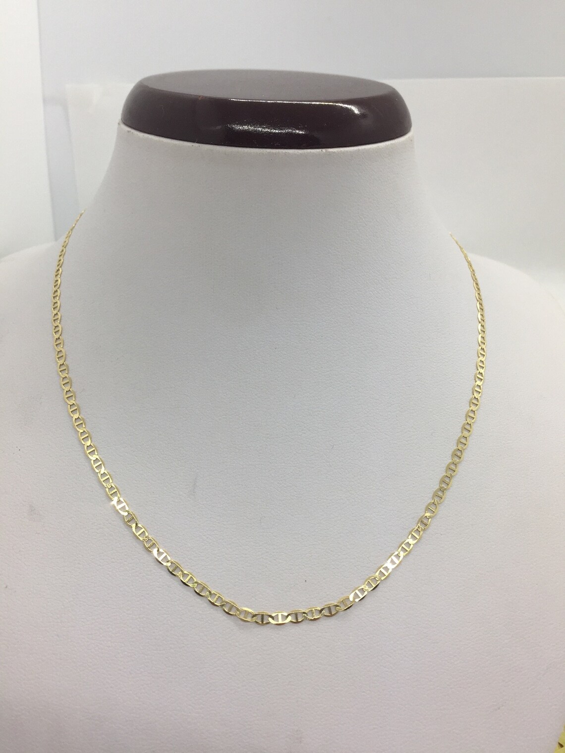 14k Solid Gold Men's Women's Mariner Link Chain Anchor Etsy
