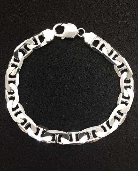 アクセサリー lui jewelry / marine chain bracelet Men's Sterling Silver Bracelet Mariner Link Bracelet 10mm