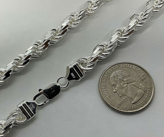 7mm sterling silver rope chain deals