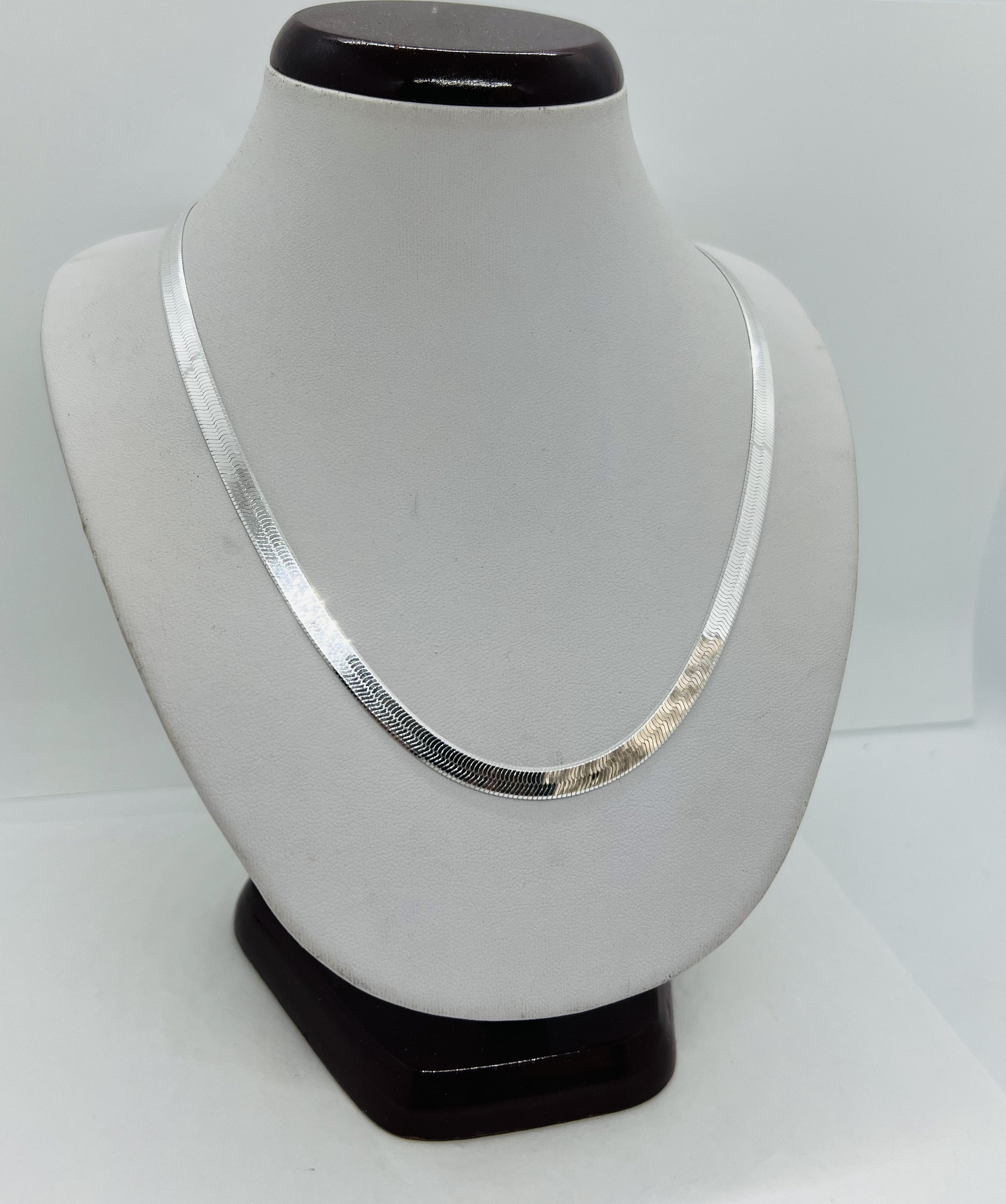 925 Sterling Silver Herringbone Chain Necklace 5mm Length 16