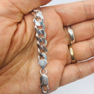 925 Sterling Silver THICK anklet 8mm Cuban link chain ankle bracelet Women's Anklet 9 10 11 custom lengths available image 3