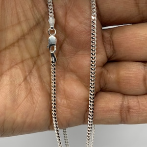 925 Sterling Silver Miami Cuban link chain 2.7mm 16&quot; - 30&quot; Men&#39;s women&#39;s chain Valentine day chain