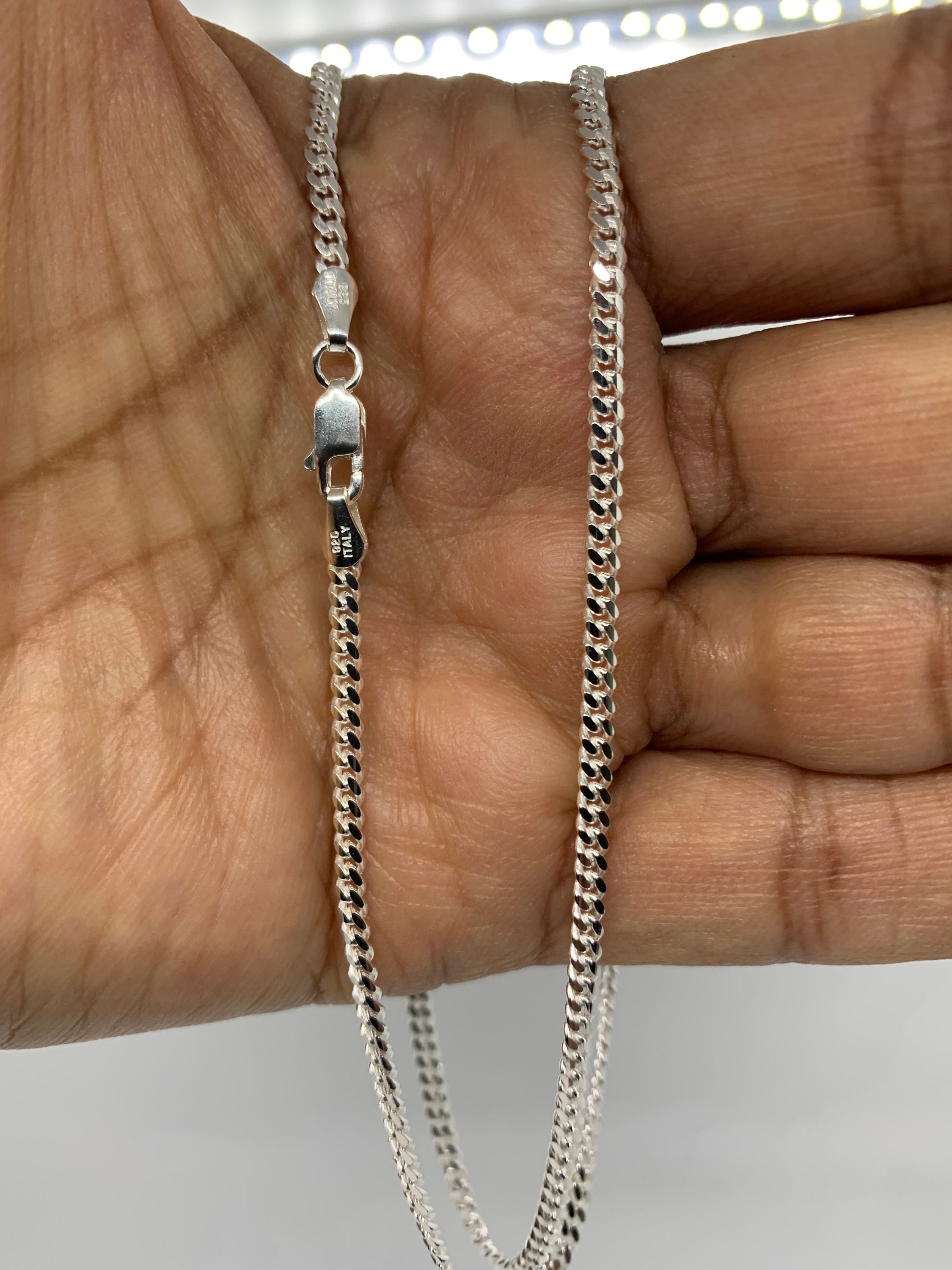 925 Sterling Silver Miami Cuban link chain 2.7mm 16 30 Men s women s chain Valentine day chain Etsy