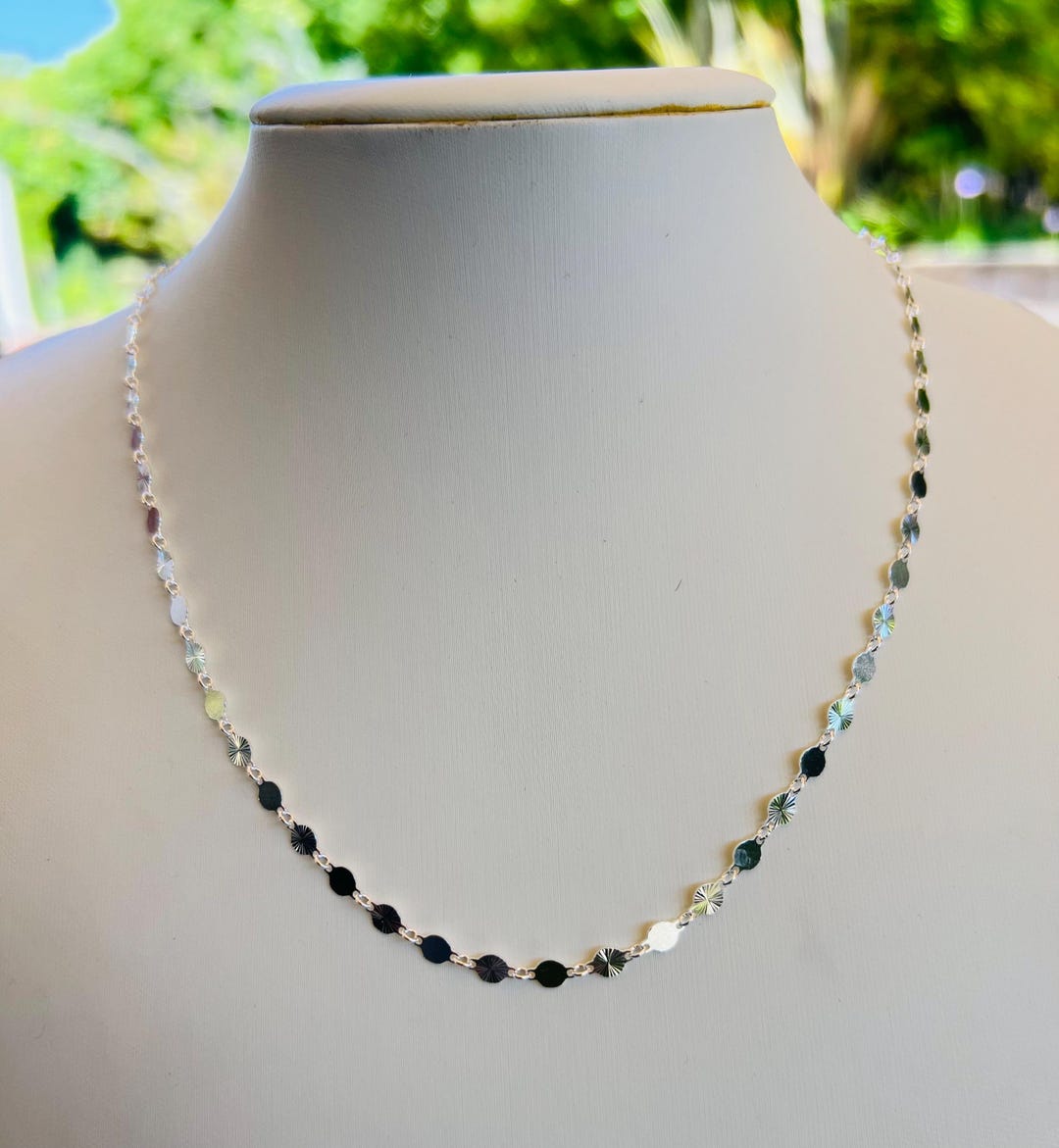 Sterling Silver Round Mirror Link Chain, Polished Diamond Cut, 4mm - Etsy