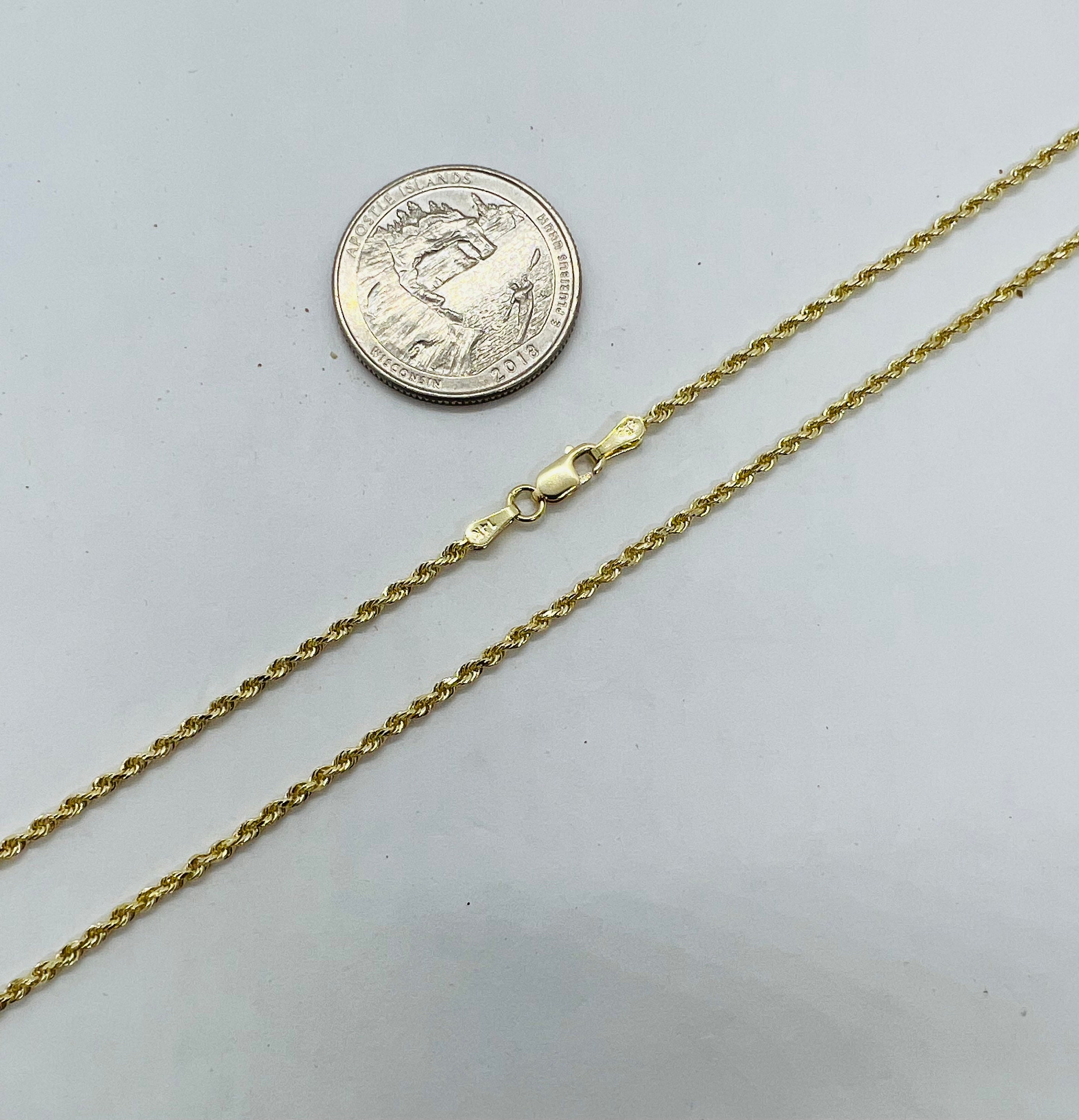 14k Gold 2.5mm Diamond Cut Rope Chain – Wachler Diamonds