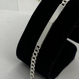 4.5mm 925 Sterling Silver Men&#39;s Women&#39;s Cuban Link ID Bracelet 7&quot; & 8&quot; Free Laser Engraving