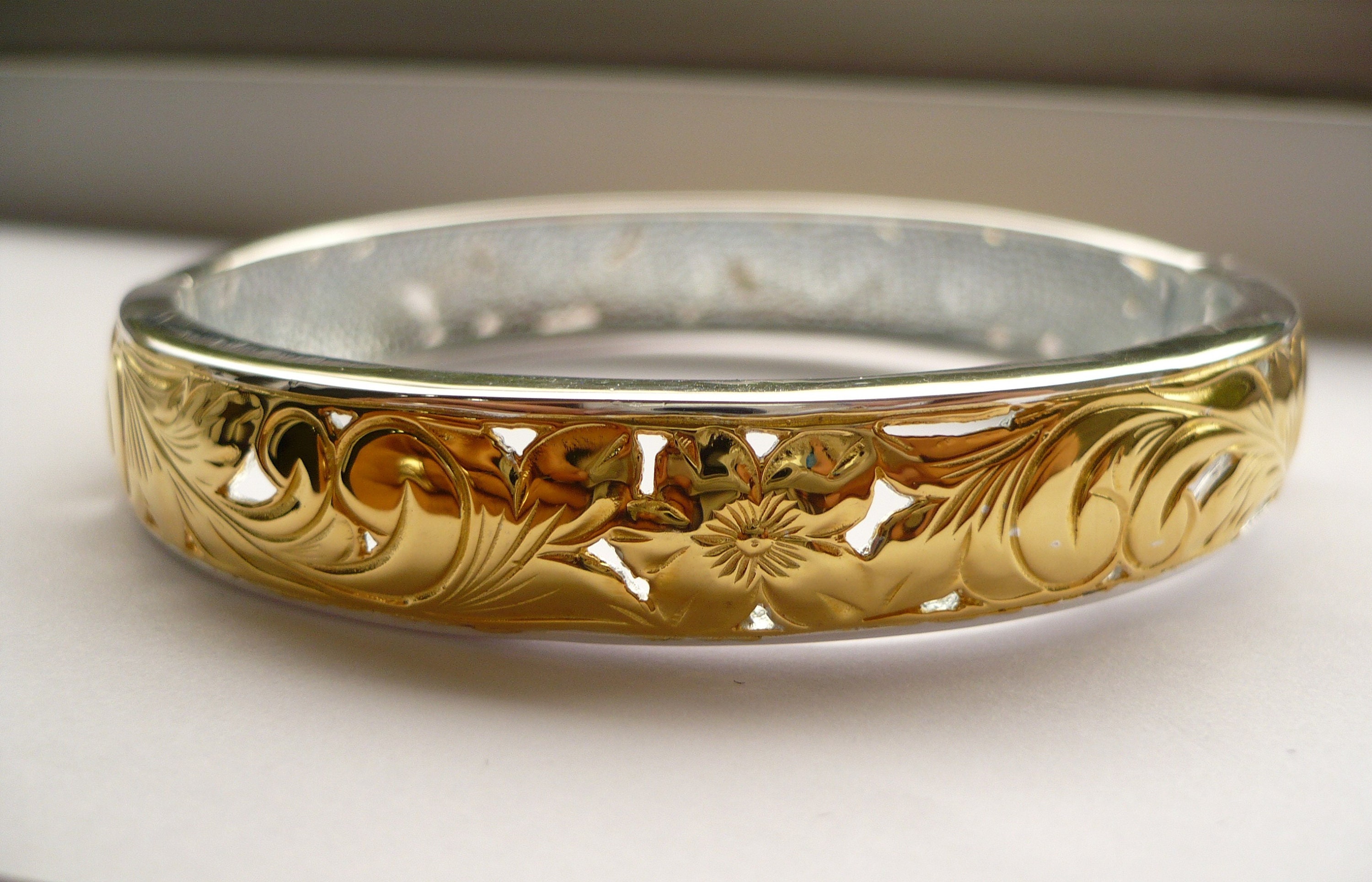 Solid Sterling Silver Women's Two Tone Hand Crafted 11mm