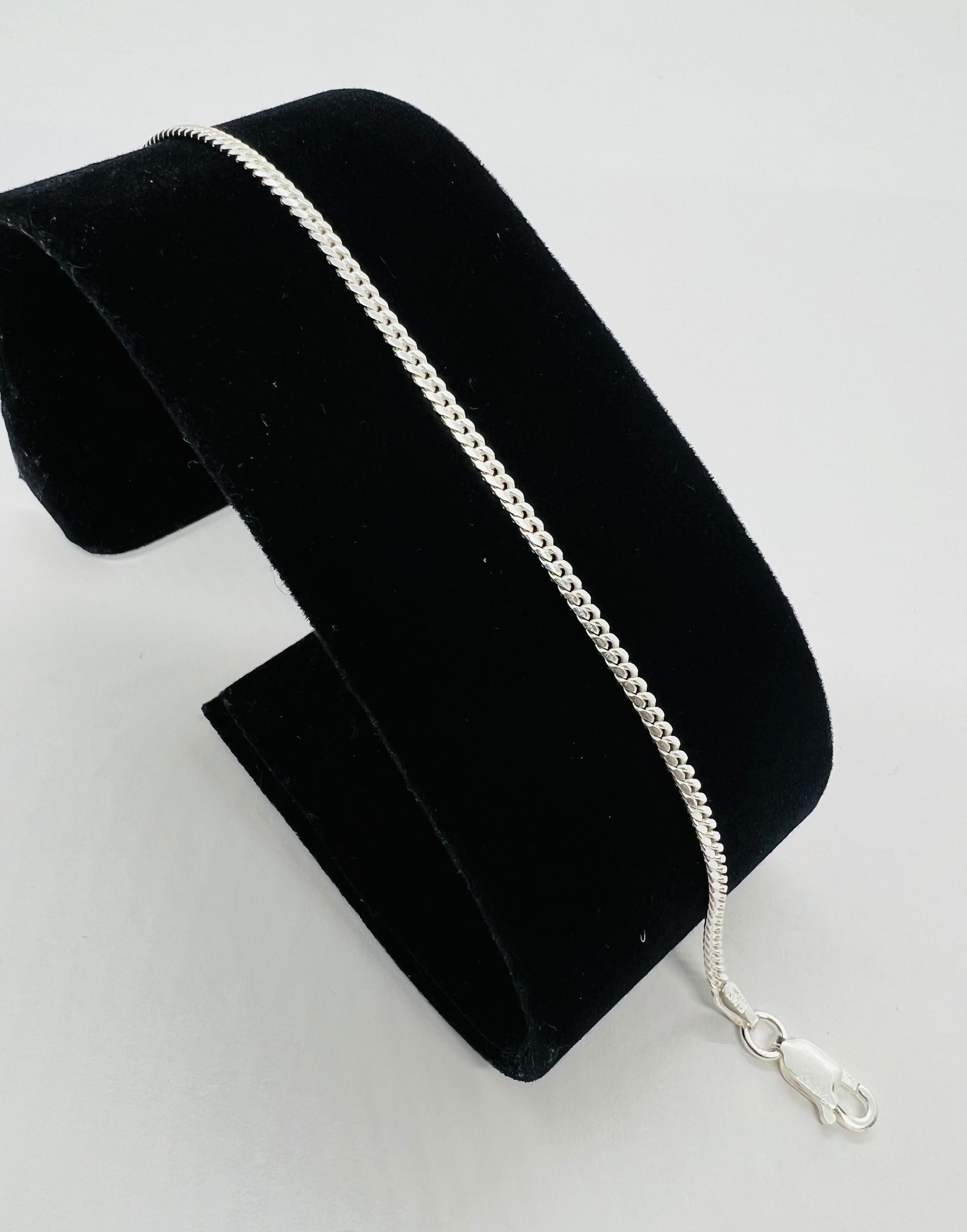 2mm 925 Sterling Silver Women's Cuban Link Bracelet 7