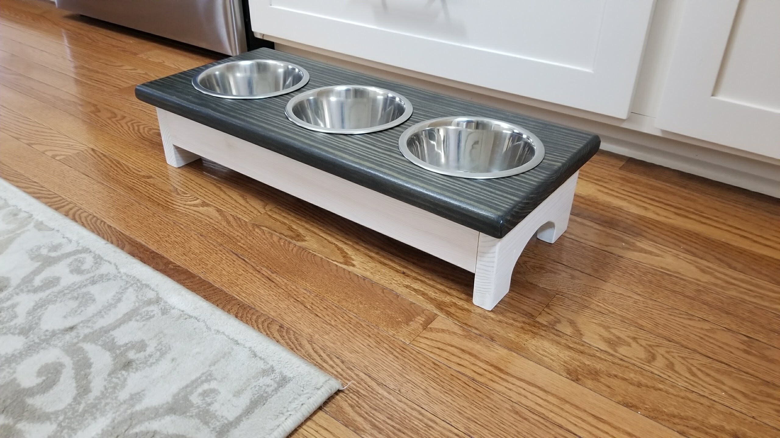 Small 3 Bowl Dog Feeder Personalized Dog Feeder Raised Pet Etsy