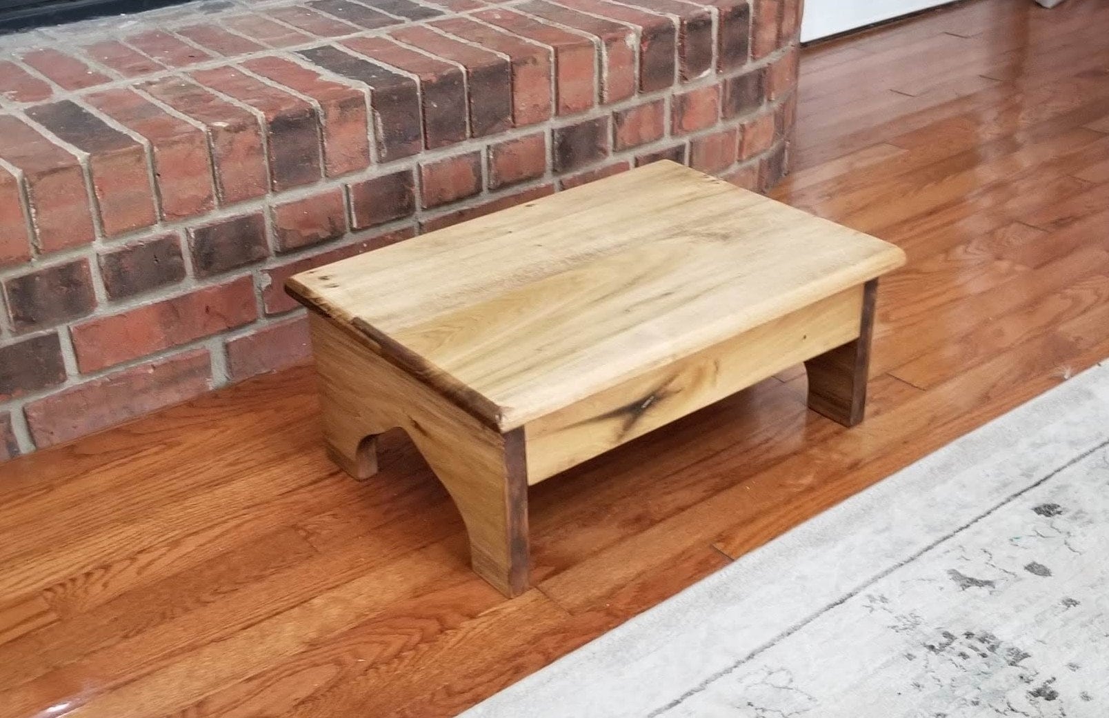 Rustic Wooden Stool Kitchen Stool 20x14x8 Very Sturdy The Surrey Bed Stool Bath Stool Spa Steps Large Wood Step Stool Foot Stool