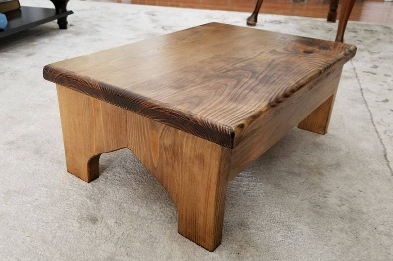 Rustic Wooden Stool Kitchen Stool 20x14x8 Very Sturdy The Surrey Bed Stool Bath Stool Spa Steps Large Wood Step Stool Foot Stool