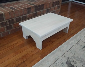 Rustic Wooden Stool Kitchen Stool 20x14x8 Very Sturdy The Surrey Bed Stool Bath Stool Spa Steps Large Wood Step Stool Foot Stool