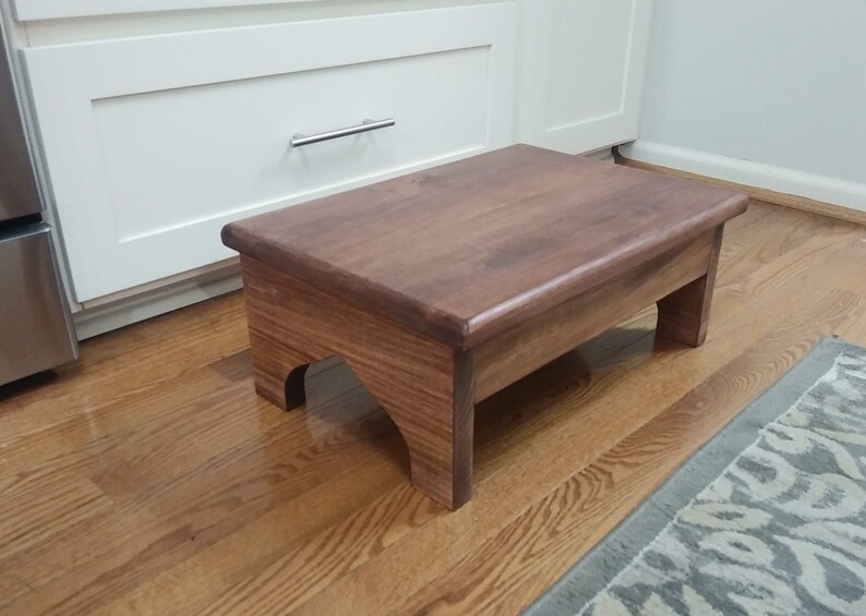 Rustic Wooden Stool Kitchen Stool 20x14x8 Very Sturdy The Surrey Bed Stool Bath Stool Spa Steps Large Wood Step Stool Foot Stool
