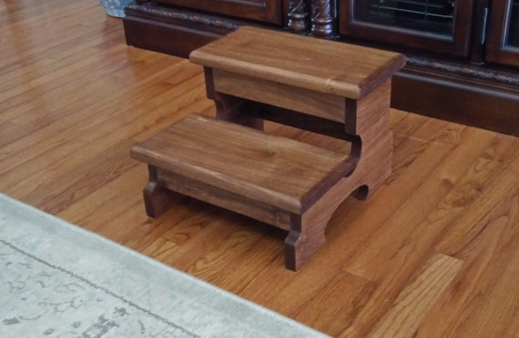 Rustic Wooden Stool Kitchen Stool 20x14x8 Very Sturdy The Surrey Bed Stool Bath Stool Spa Steps Large Wood Step Stool Foot Stool
