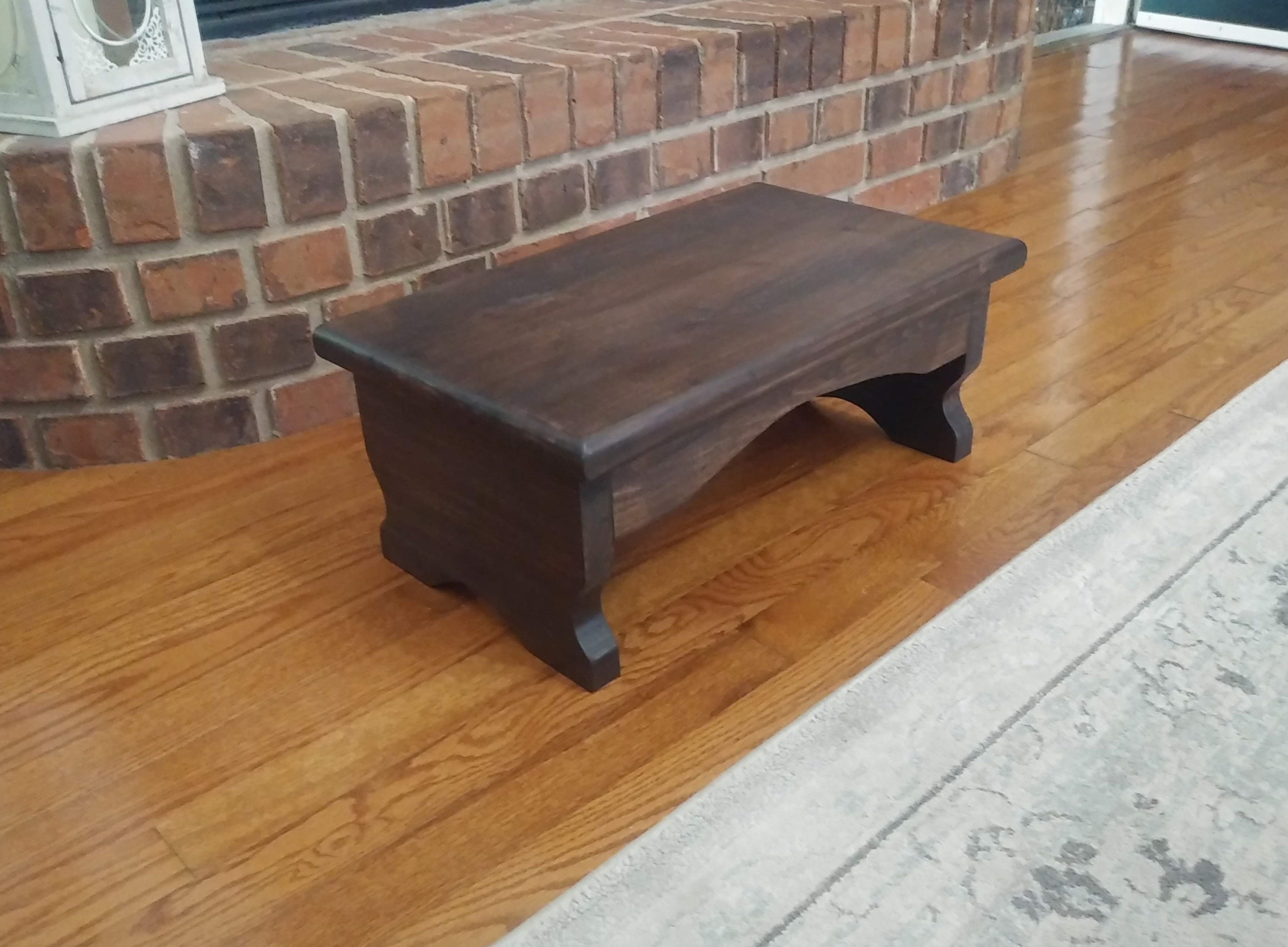 Rustic Wooden Stool Kitchen Stool 20x14x8 Very Sturdy The Surrey Bed Stool Bath Stool Spa Steps Large Wood Step Stool Foot Stool