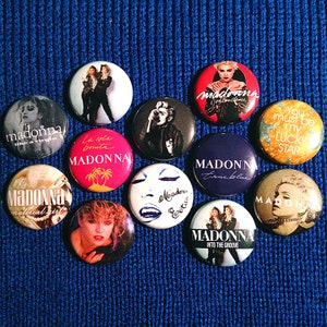 12 Madonna 1" Pulsanti o magneti - GRATIS SHIPPING! - Femminista Feminism Dance Pop Madge Come una Vergine Materiale Girl Club