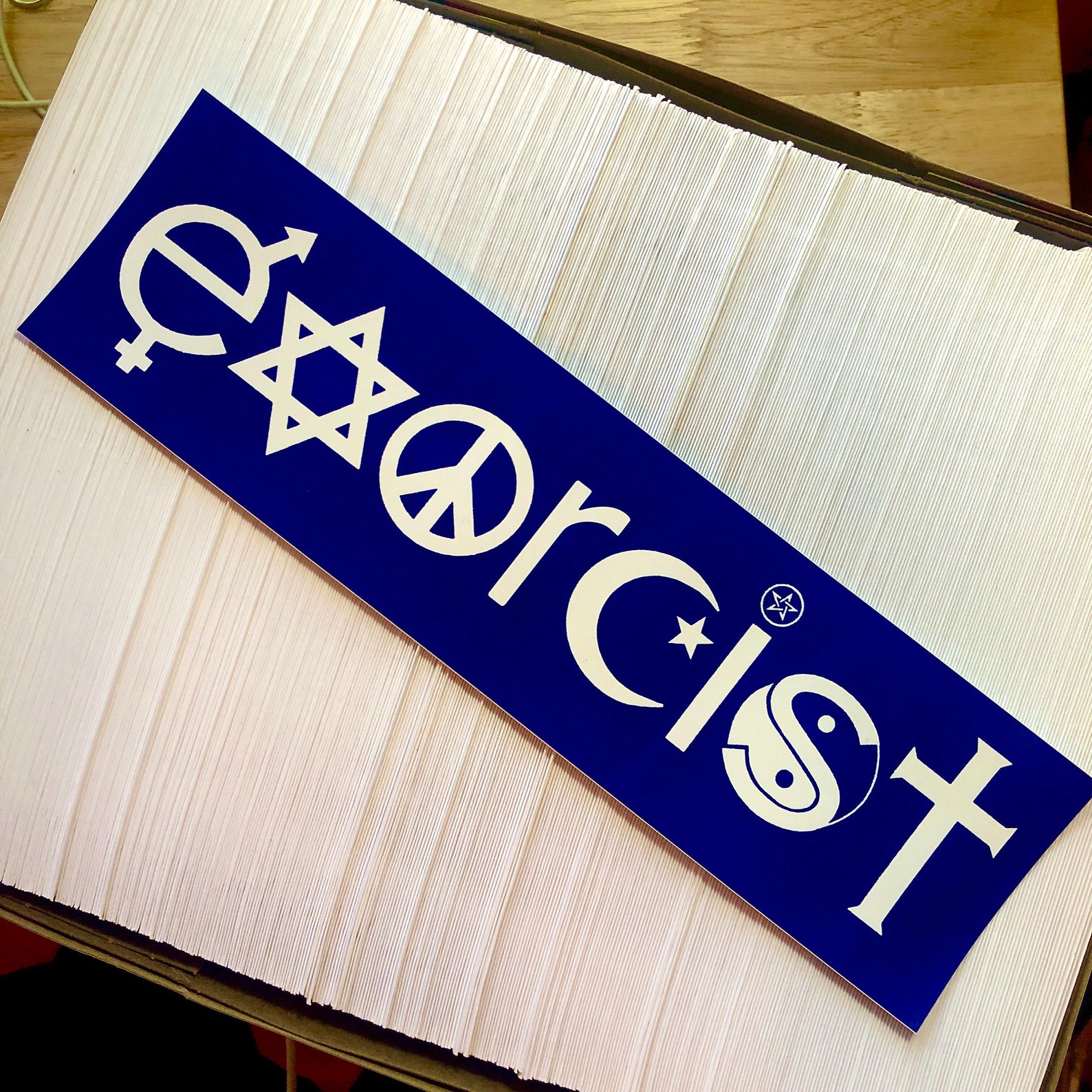 EXORCIST Bumper Sticker 10x3 coexist Parody FREE SHIPPING Etsy Ireland