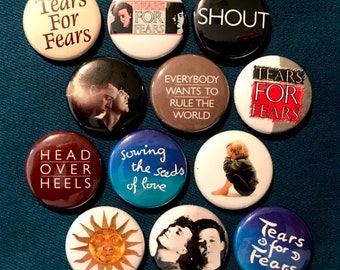 12 Tears For Fears 1" Buttons or Magnets! FREE FAST SHIPPING - new wave synthpop 80s