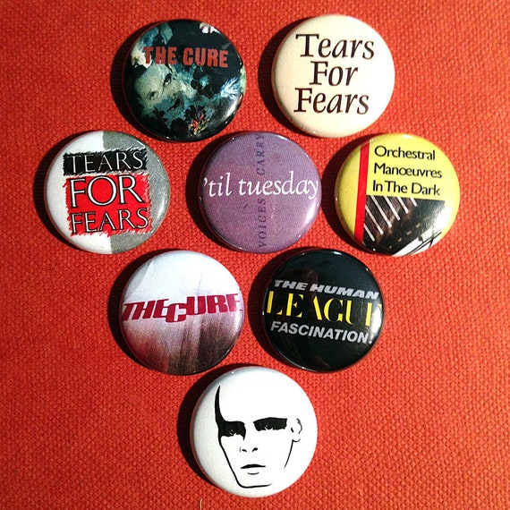 new wave synth pop rock music 4 x Tears for Fears 1" Pin Button Badges 
