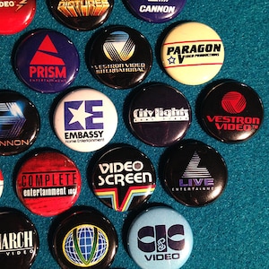 30 Cult VHS 1&quot; Buttons or Magnets! FREE SHIPPING - vcr cassette video 80s horror slasher