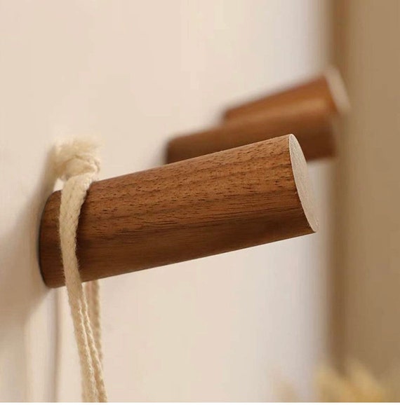 Round Wooden Wall Hooks Wooden Wall Pegs Wood Hooks Clothing Hooks Towel  Hooks Towel Pegs Home Decor Housewarming Trending 