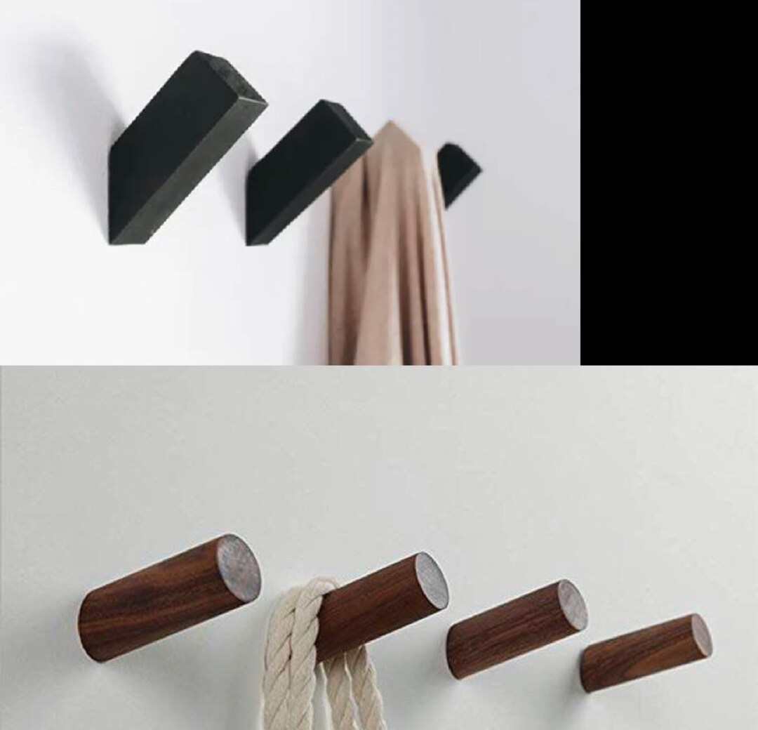 Round or Square Wooden Wall Hooks Wooden Wall Pegs Wood Hooks Etsy