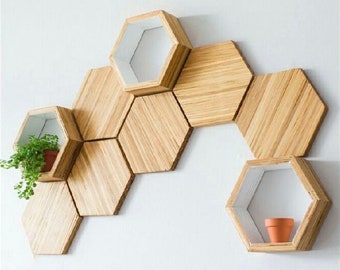 10x Wooden Plain Hexagon Craft Shapes 3mm Plywood 