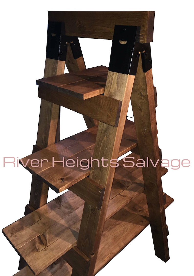 Ladder Bookcase Bookshelf Ladder Bookshelf Rustic Handmade Etsy