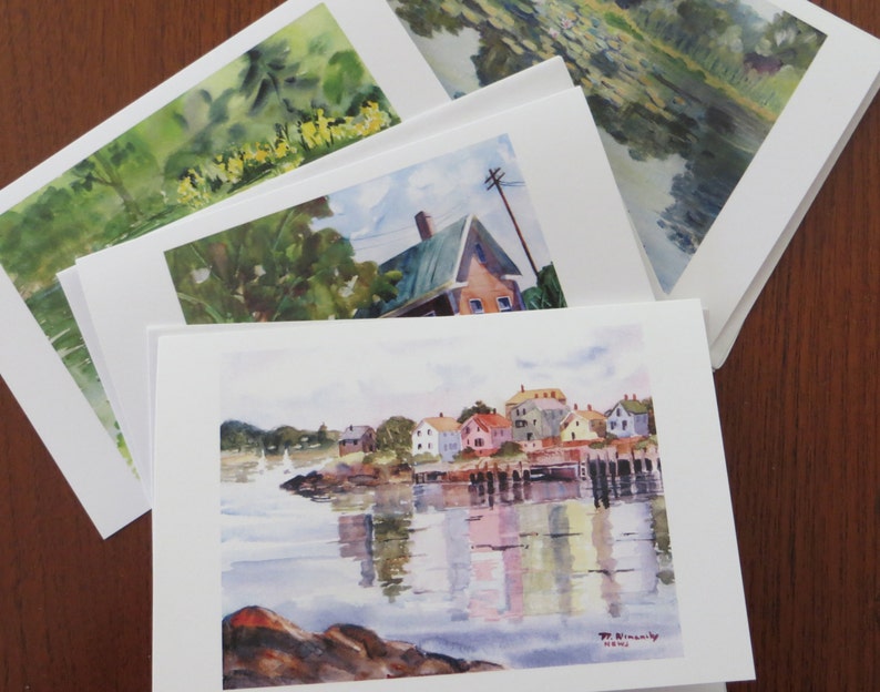 Note Cards of Original Watercolor Paintings, Set of Four Notecards and ...