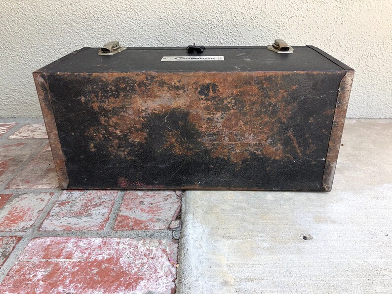 Vintage Metal Tool Box Lumidor Los Angeles Tool Boxmetal Etsy