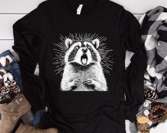 Raccoon Shirt, Minimalist Raccoon Shirt, Sarcastic Raccoon Tee , Animal Shirt, Raccoon Meme Shirt, Funny Raccoon Shirt, Unisex Raccoon Tee