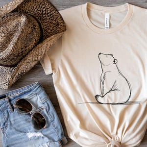 Minimalist Polar Bear Shirt, Polar Bear Lover, Nature Inspired Gift, Wildlife Apparel, Cute Polar Shirt, Minimalist Animal Tee, Unisex Shirt