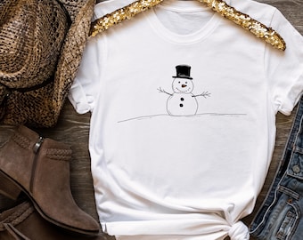 Minimalist Snowman Shirt, Christmas Shirt, Xmas Shirt, Minimalist Christmas Shirt, Minimalist Xmas Shirt, Winter Lover, Unisex Snowman Shirt