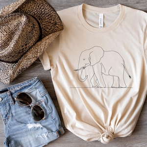 Minimalist Elephant Shirt, Elephant Tee, Elephant Lover Gift, Line Art, Wildlife Apparel, Nature Inspired, Safari Lover, Minimalist Animal
