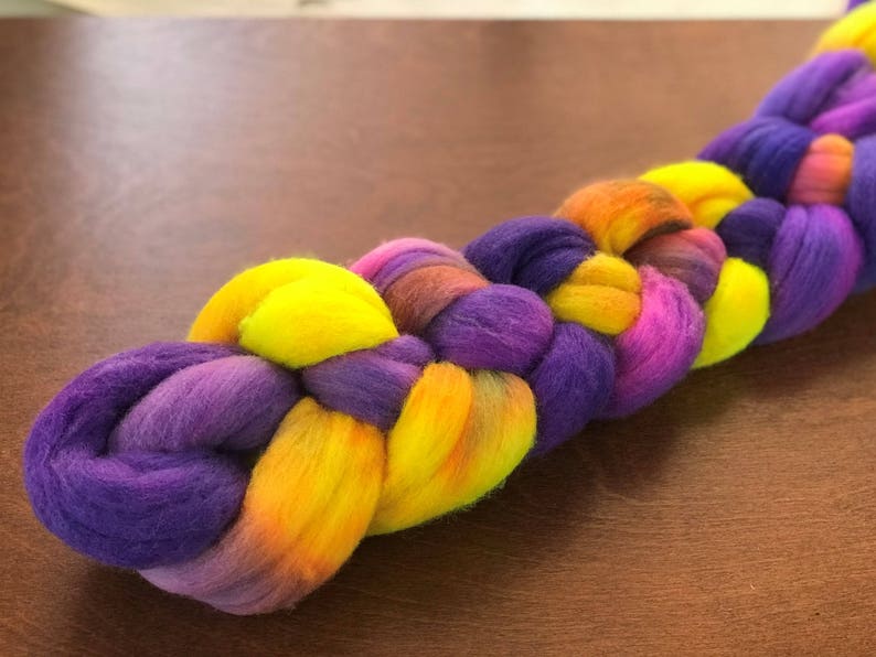 /'Baaarbara/' Hand painted roving 3.5 oz Fine Merino combed top for spinning or felting