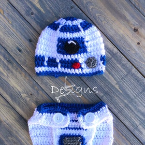 Newborn Star Wars Inspired R2D2/Baby R2D2/Baby Star Wars Outfit/R2D2 Outfit/Crochet Star Wars Outfit