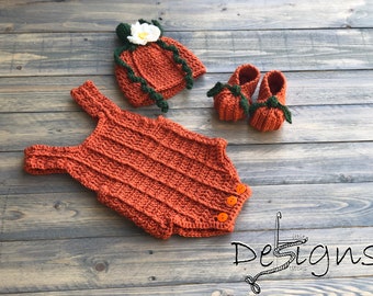 Newborn Crochet Baby Pumpkin Outfit/fruit/halloween/baby Hat/baby