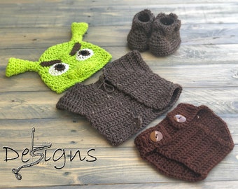 Newborn Shrek Inspired/Baby Shrek Outfit/Baby Oger/Baby Boy/Shrek/