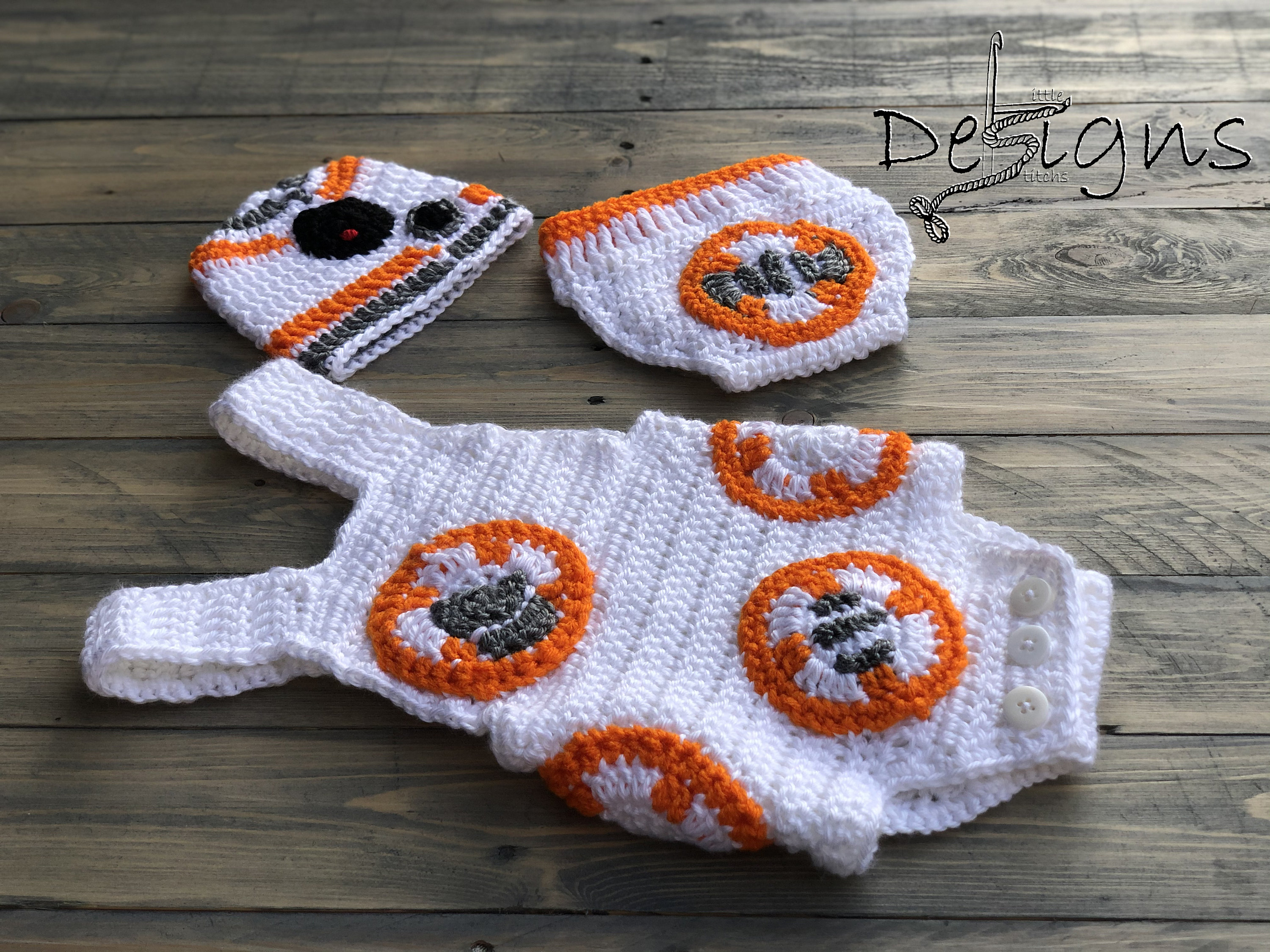 かぎ針編みBB8ベビー服：スターウォーズ風ロンパースと帽子 - Etsy 日本