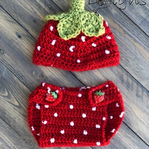 Newborn Crochet Strawberry Outfit/Strawberry/Baby Boy/Baby Girl