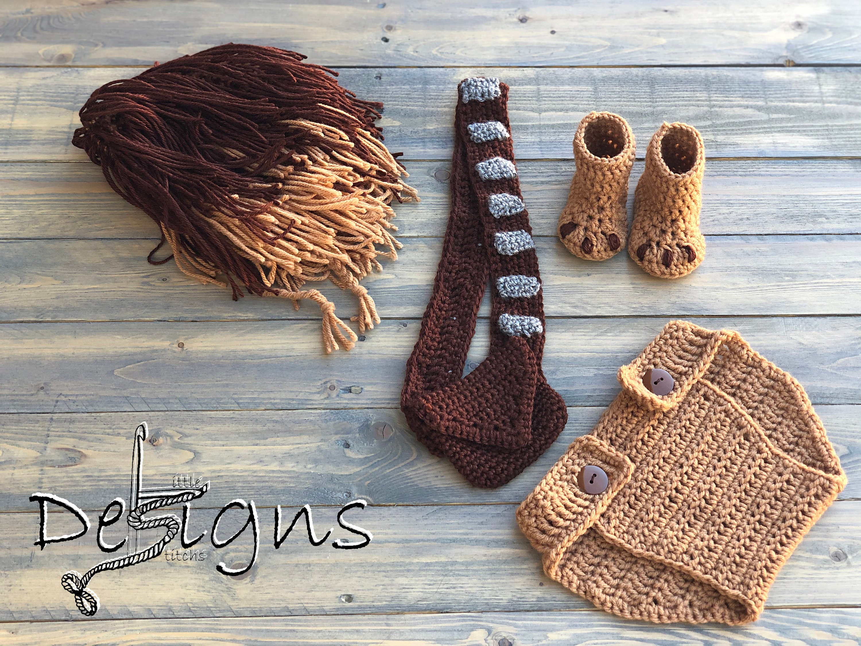 Newborn Chewbacca Inspired Outfit: Baby Hat, Diaper Cover