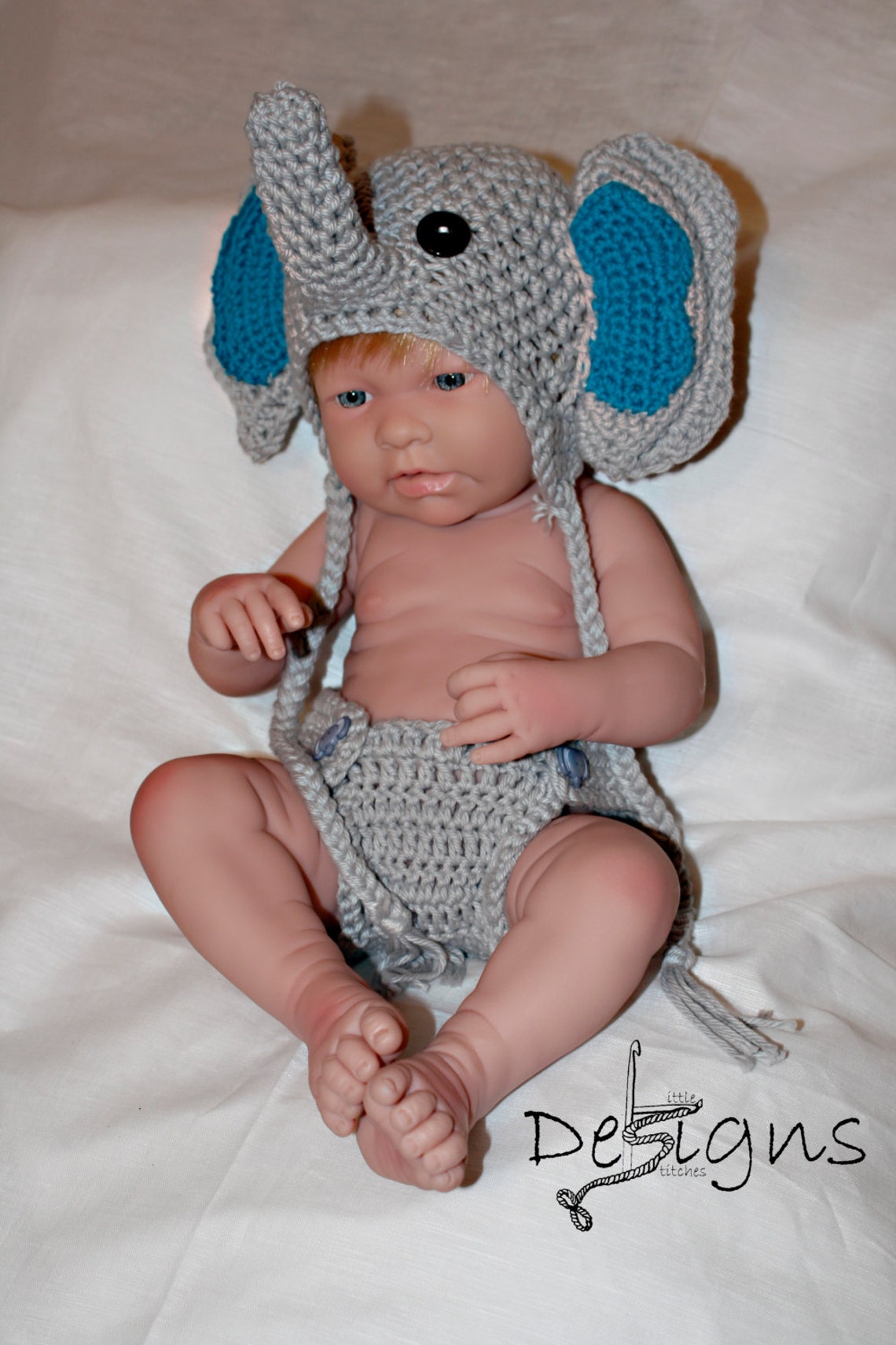 Newborn Crochet Baby Elephant Outfit/elephant/baby Girl/baby Etsy