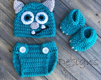 Monster inc. /Crochet Monster Outfit, Baby Monster Inc, Baby Sully Outfit, Baby James P. Sullivan, Newborn Monster Inc.,