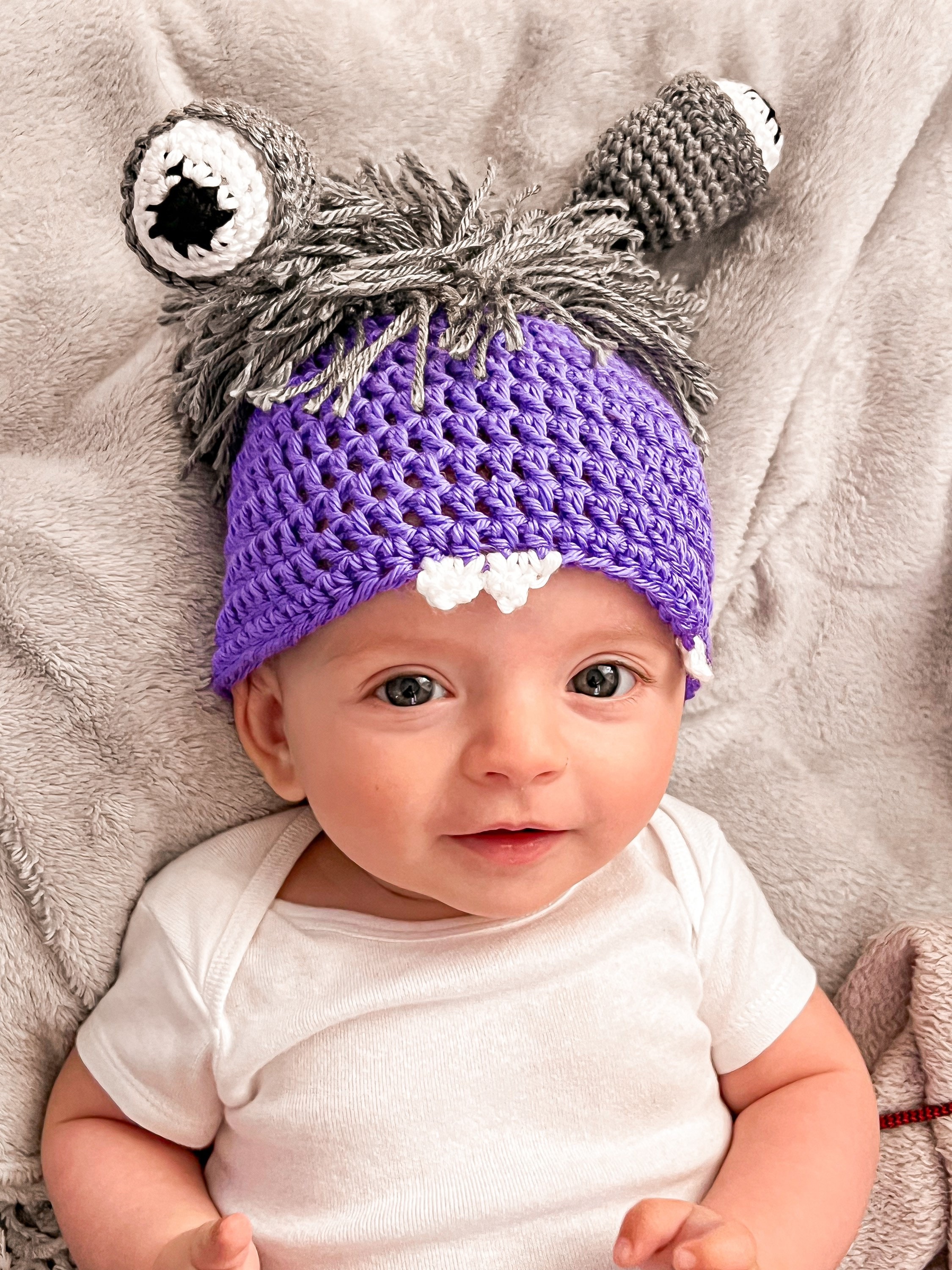Boo Hat Crochet Monster Boo Inspired Outfit: Newborn Purple Monster Hat, Diaper ...