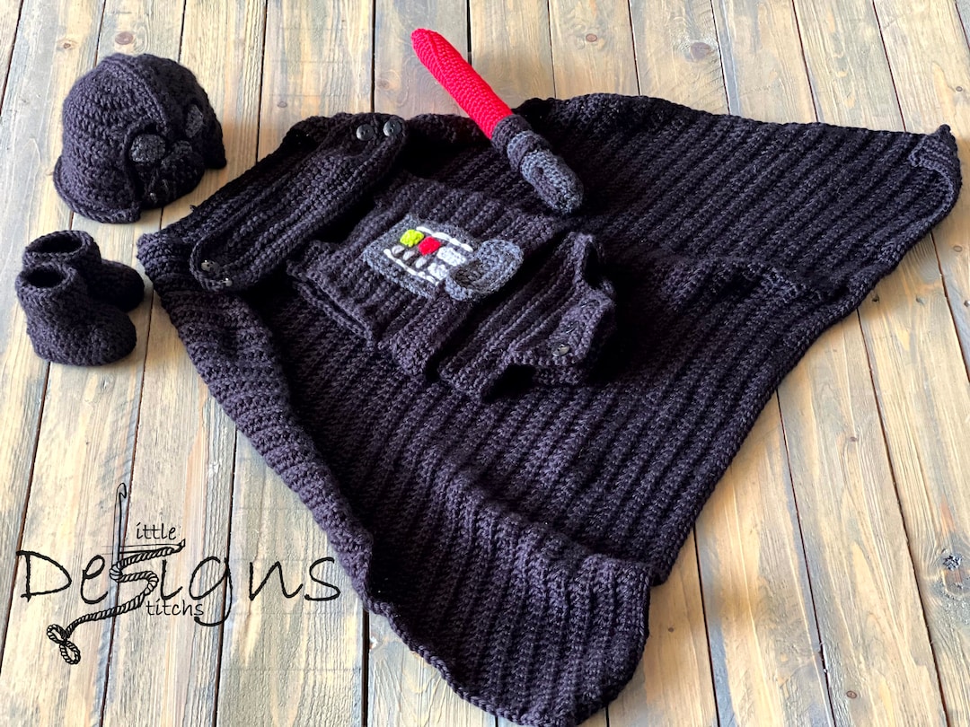 Star Wars Darth Vader Baby Strampler Set – Mit Mütze, Kurzarm, Druckknöpfe, Größe 24M, Schwarz – Für Kleine Jedi