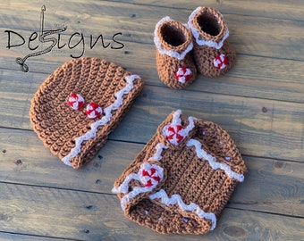 Newborn Gingerbread  Man Outfit/Gingerbread Outfit/Baby Gingerbread Cookie