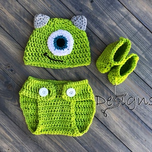 Monster inc. /Crochet Monster Outfit, Baby Monster Inc, Baby Mike Wazowski Outfit, Newborn Monster Inc.,