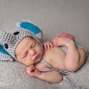 Newborn Crochet Baby Elephant Outfit/Elephant/Baby Girl/Baby Boy
