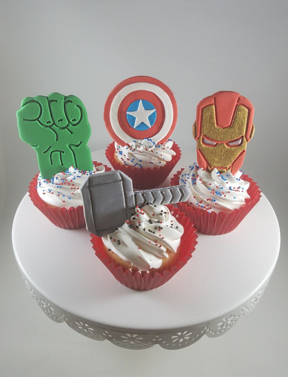 Avengers Cake Toppers Avengers Cupcake Topper Set Superhero Etsy